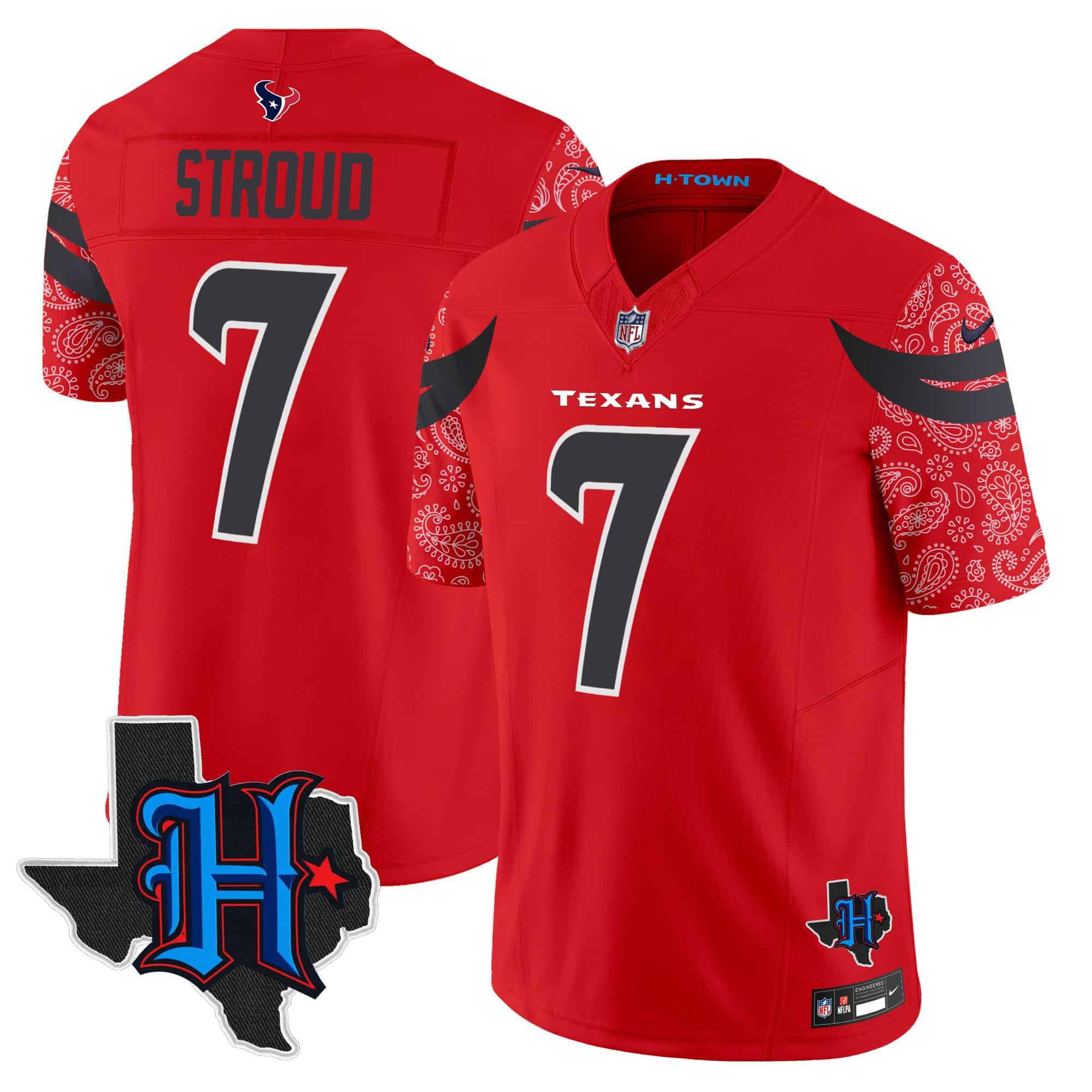 Men Houston Texans #7 Stroud Red 2024 Nike Texas Patch Vapor Limited NFL Jersey->indianapolis colts->NFL Jersey
